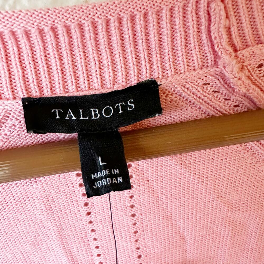 NWT Talbots Women's Pink Cardigan Large Cotton Rayon sz L - Picture 5 of 6